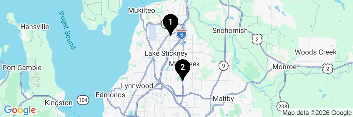 Map showing facility locations