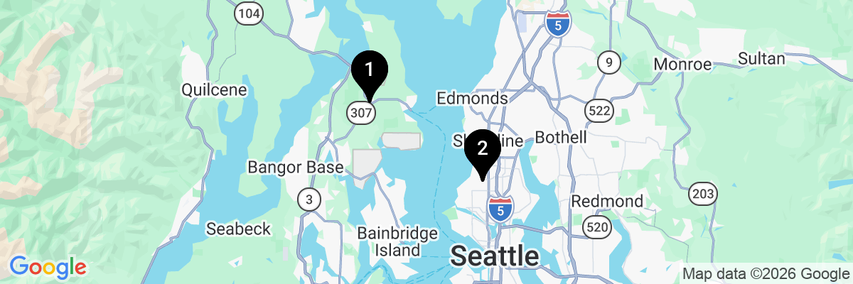 Map showing facility locations