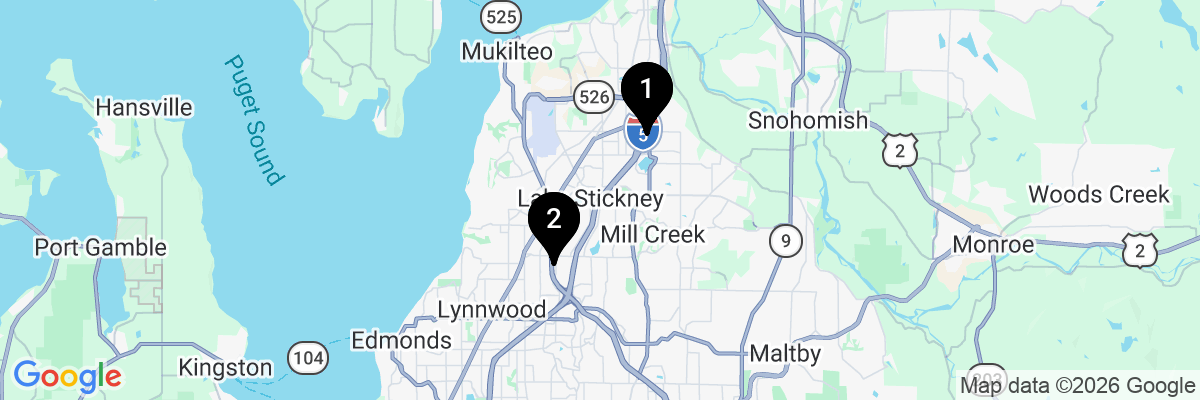 Map showing facility locations