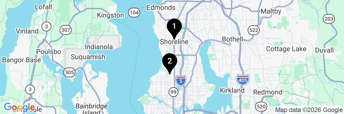 Map showing facility locations