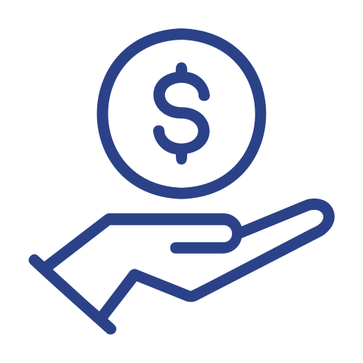 The image features a hand holding a coin with a dollar sign, symbolizing finance, currency, or monetary transactions.